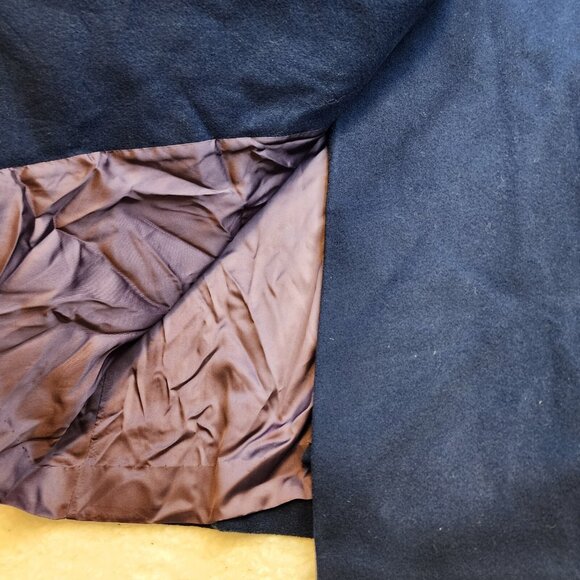 Vintage Central Park Trench Coat Lg Navy Blue Lined Longline Old Money Preppy - Picture 4 of 13